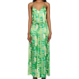 New with tags green silk Ganni dress
